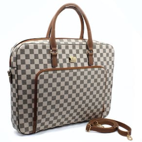 Bolsa Casteliê Pasta Casual Feminina - Off White e Marrom