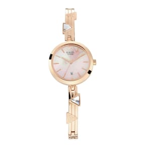 Relógio Titan NR2606WM04 analógico para mulheres com mostrador rosa