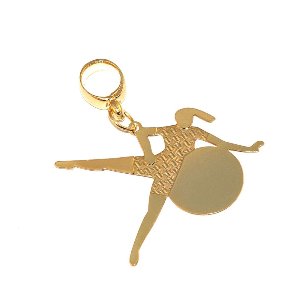 Pingente Berloque Pilates Exercícios Gestante Folheado 18k