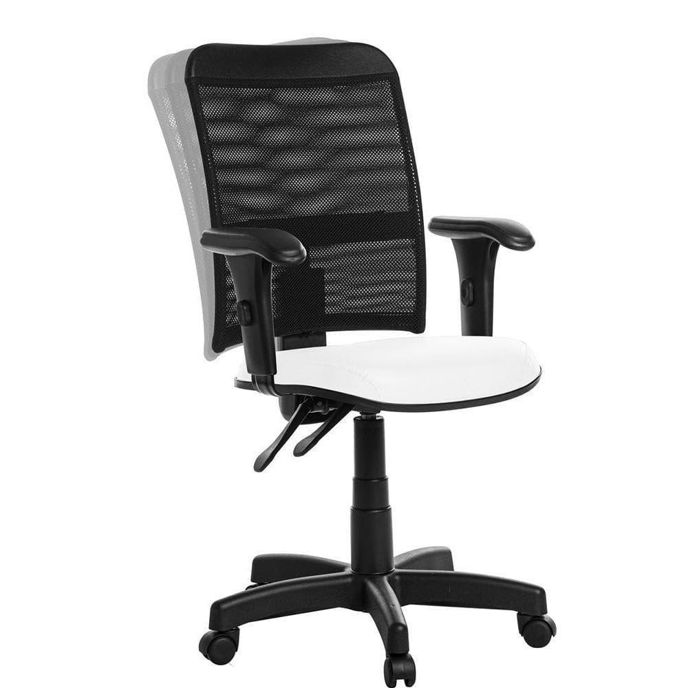 Cadeira De Escritório Ergonômica Tela Com Braço Rce Branco