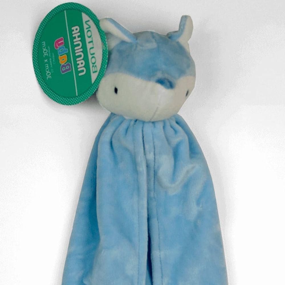 Naninha Bouton Com Prendedor De Chupeta E Pelucia Raposa Azul