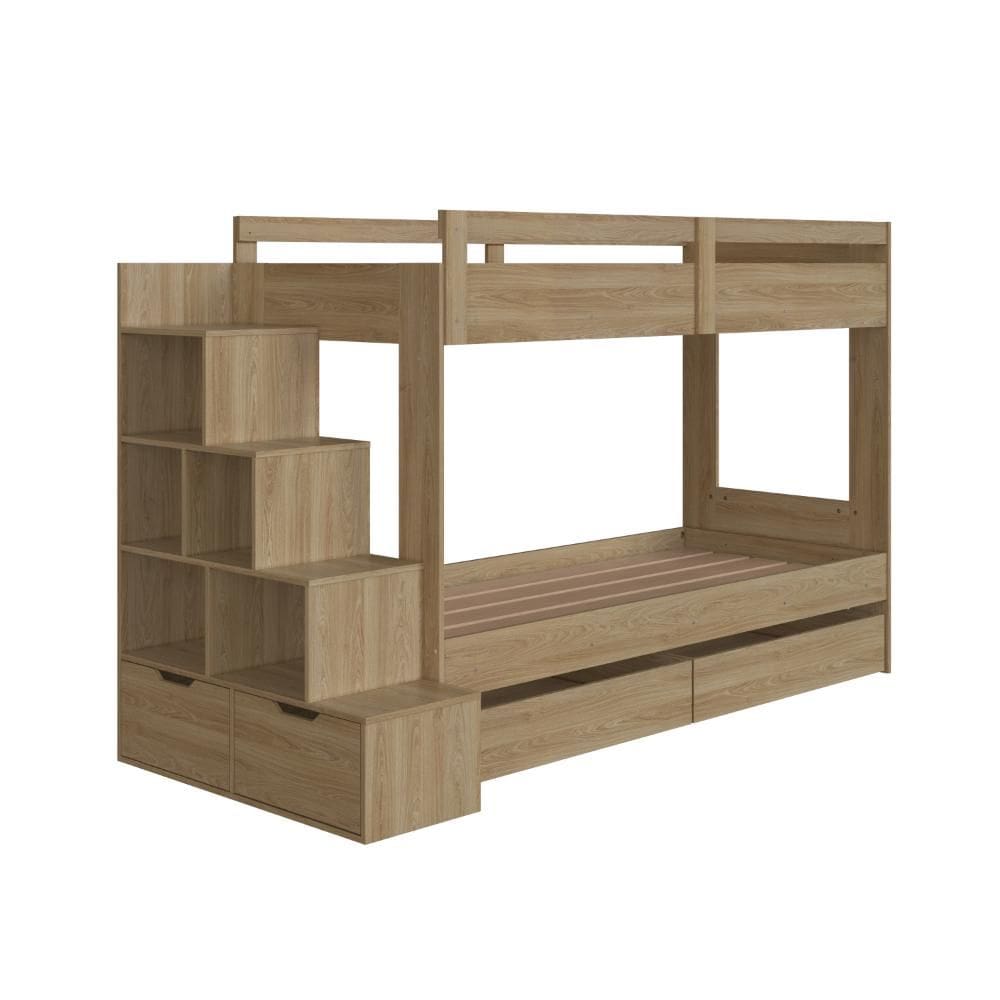 Cama Beliche Com Colchão Infantil Marrom Completa