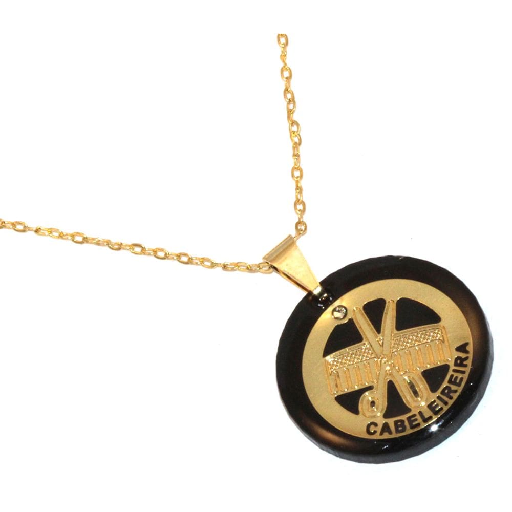 Colar Cordão Profissão Cabeleireira Folheado Ouro 18k