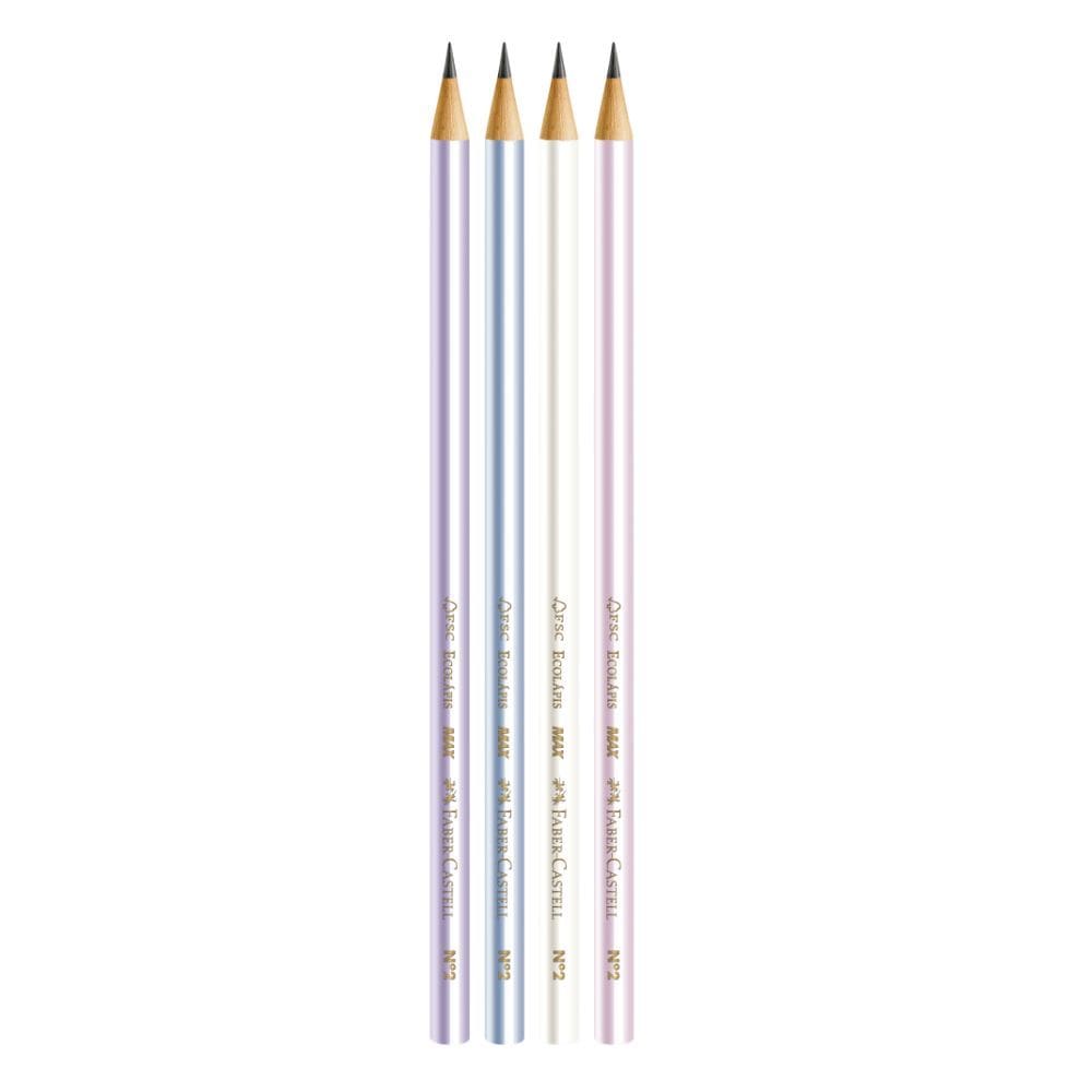 Lápis Preto Pérola Nº2 FaberCastell Redondo Perolado Kit c/ 2, 4, 6, 10 ou 12 Unidades (à escolher)