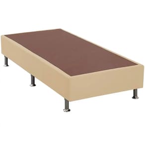 Base Solteiro Cama Box Courino 25x88x188 Cor Bege