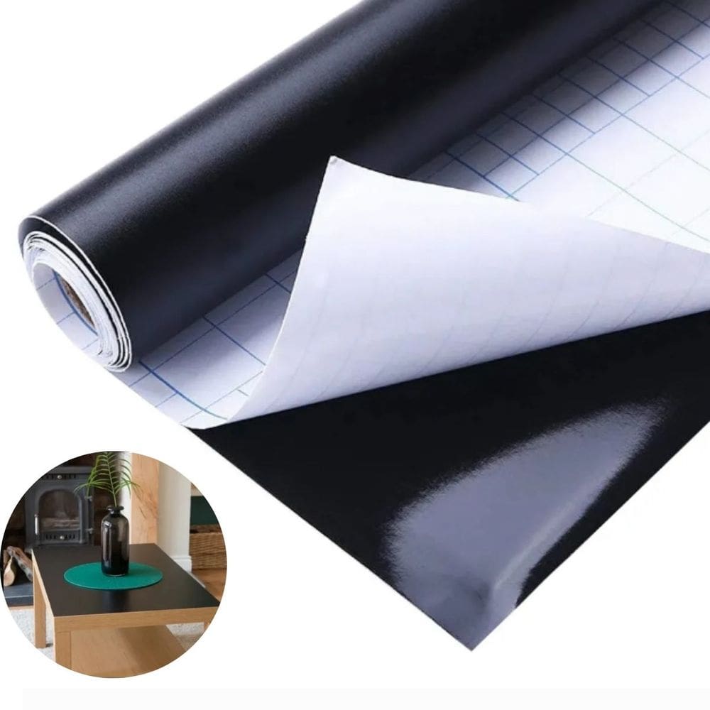 Adesivo Vinil Lavável Preto contact geladeiras, Armários Auto adesivo