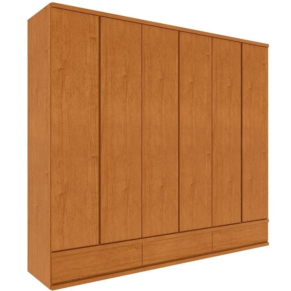 Guarda Roupa Esparta Casal 6 Portas 9 Gavetas Tcil Cor Cinamomo