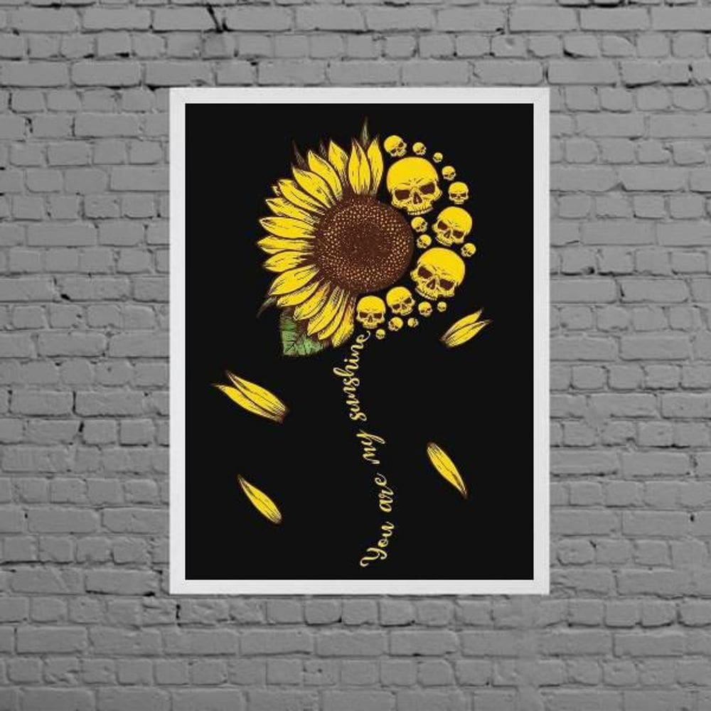 Quadro Girassol Caveiras My Sunshine 24X18Cm