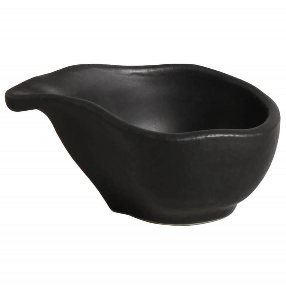 Molheira Cerâmica 40ml Orgânico Preto Matte 8x6cm Porto Brasil Molho Shoyu Caldas