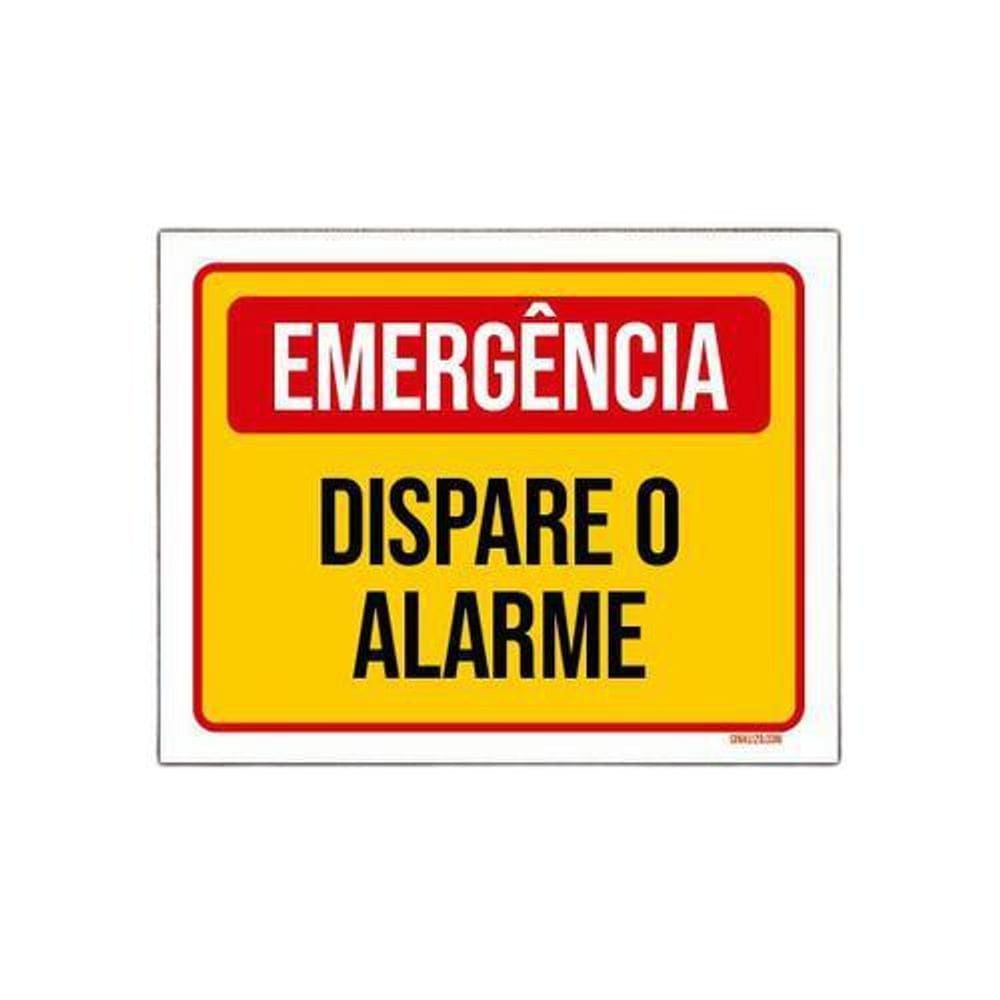 Placa De Sinalização - Emergência Dispare O Alarme 36X46