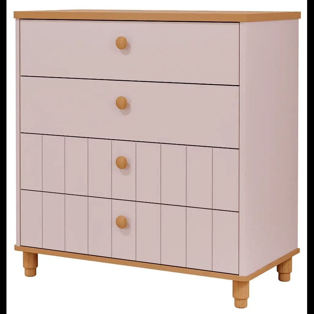 Cômoda Bebê Retro Cupcake Permobili 4 Gavetas MDF