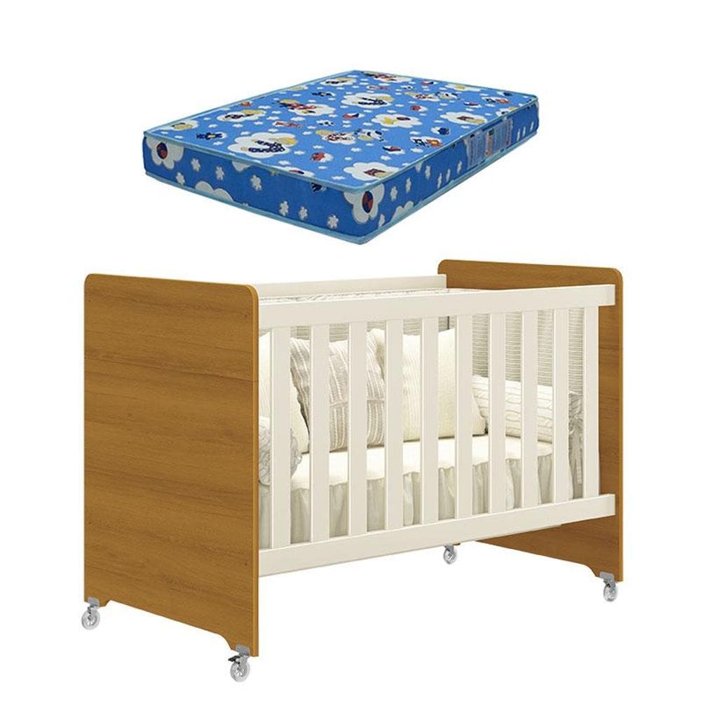 Berço Americano Evolution 4 em 1 Areia Savana com Colchão Ortobom- Reller