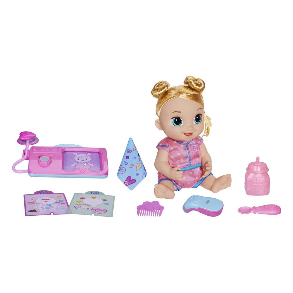 Boneca interativa Baby Alive Lulu Achoo 30 cm com conjunto de brinquedos Doctor