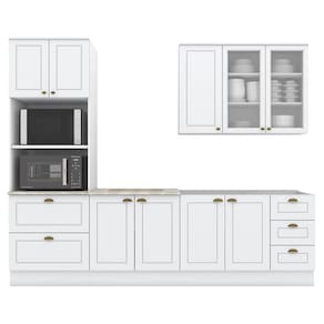 Cozinha Modulada 5 Pecas 272 cm CE377 Americana Branco Calcare Henn