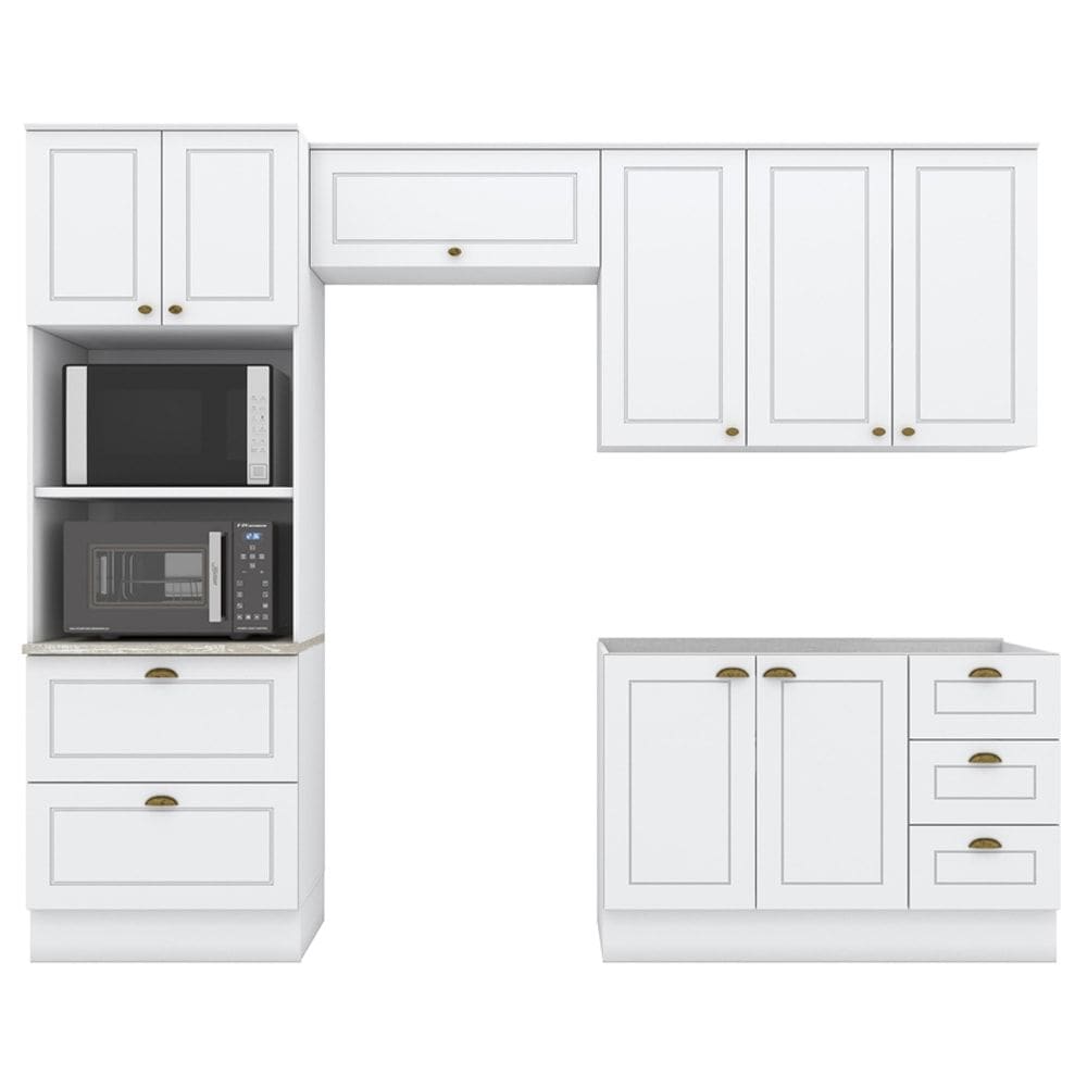 Cozinha Modulada 4 Pecas 272 cm CE373 Americana Branco Calcare Henn