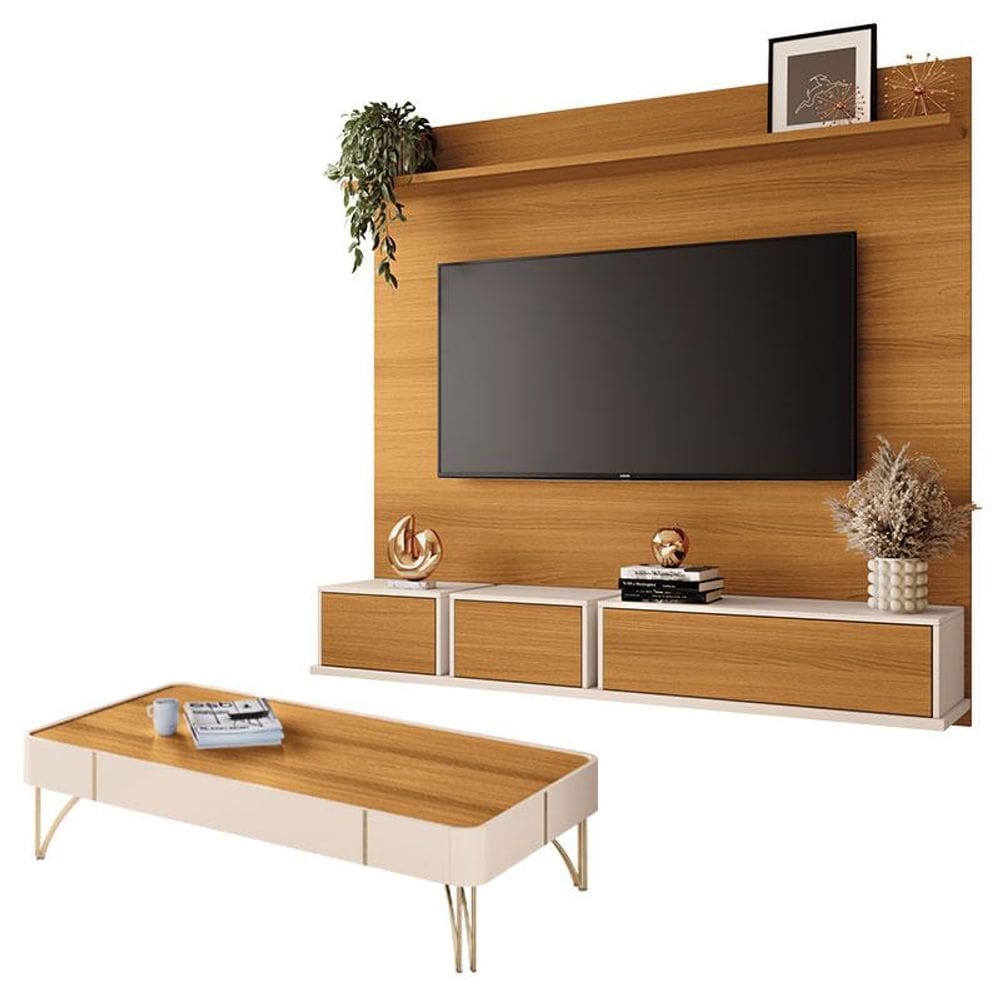 Home Suspenso Max e Mesa Cadenza Cinamomo Off White - HB Móveis
