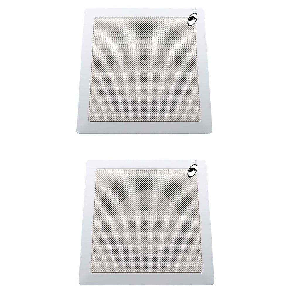 Kit 2 Arandela de Teto Plastico Quadrada Fiamon com Alto Falante 6" 50W RMS 8 Ohms