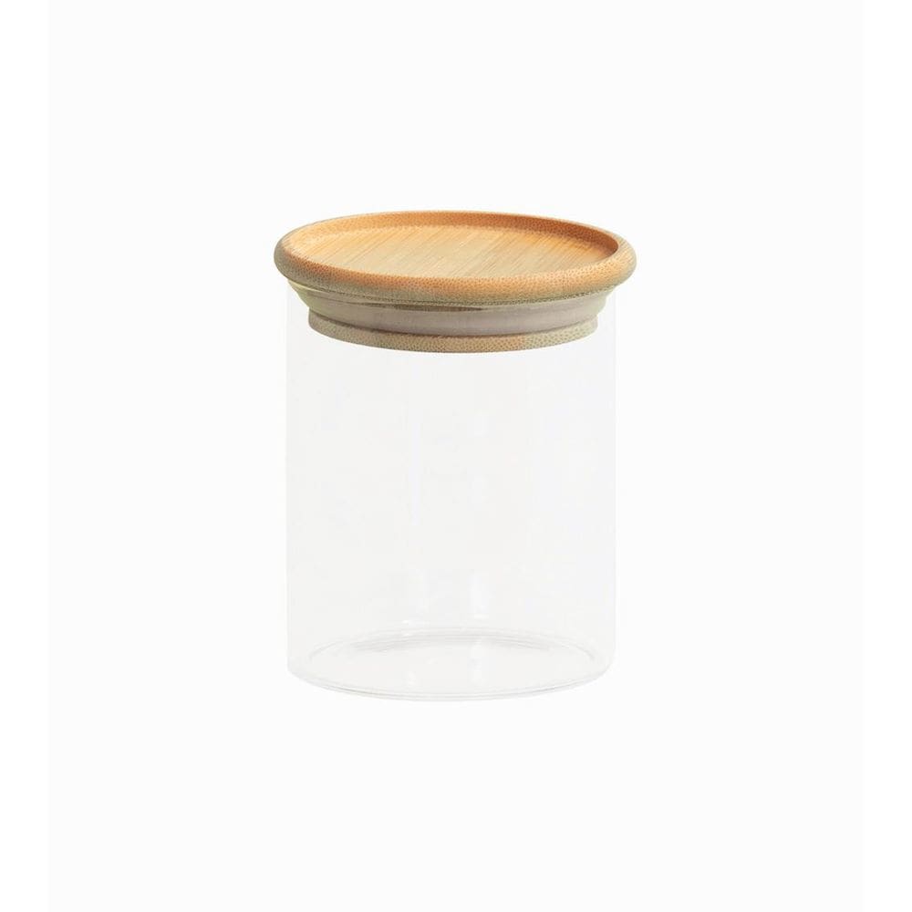 Pote Hermético De Vidro 400Ml Com Tampa De Bambu