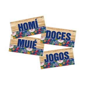Placas Informativas De Festa Junina Comemoração Arraiá 8 Un