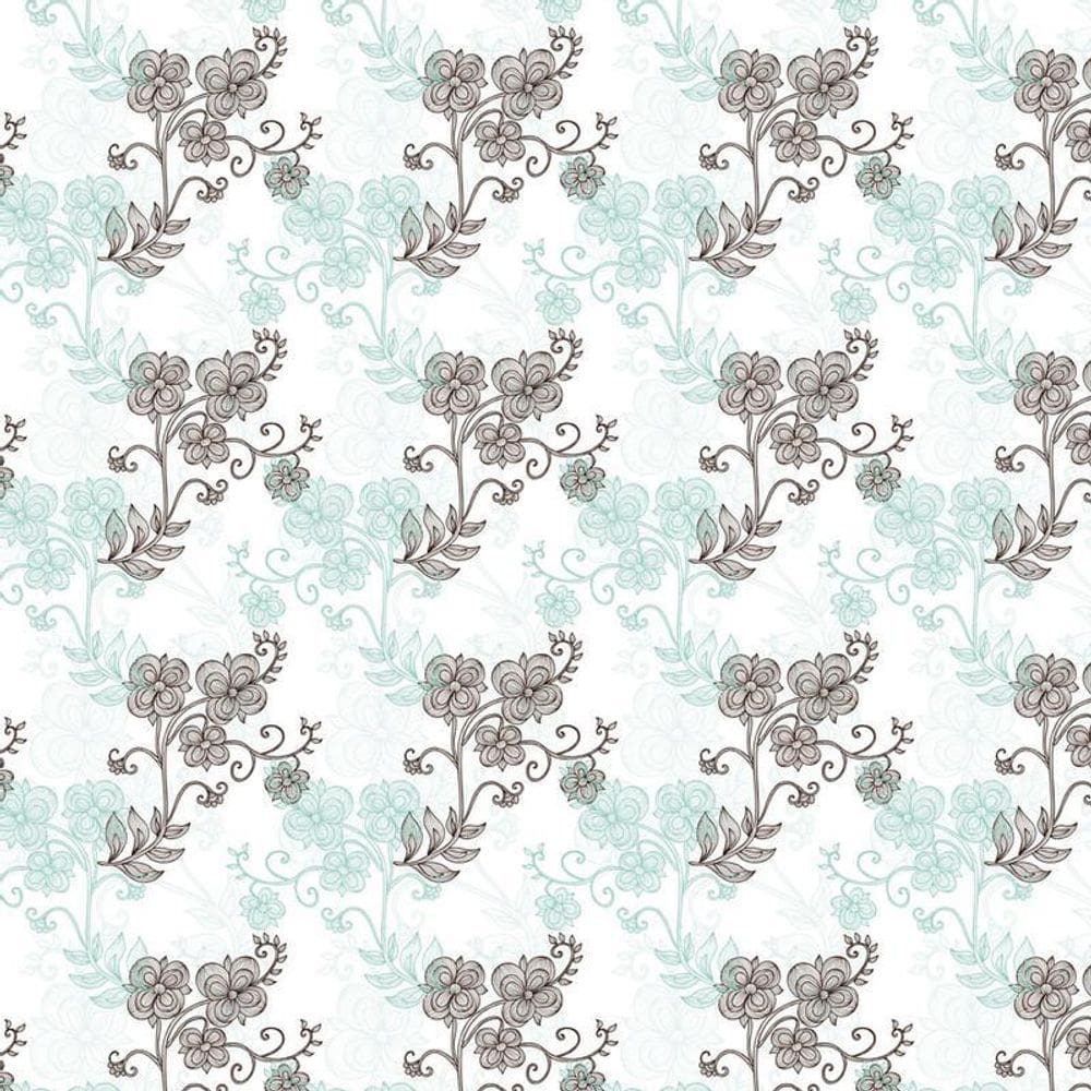 Papel De Parede 2 Cores Floral Adesivo Sala Quarto Casal