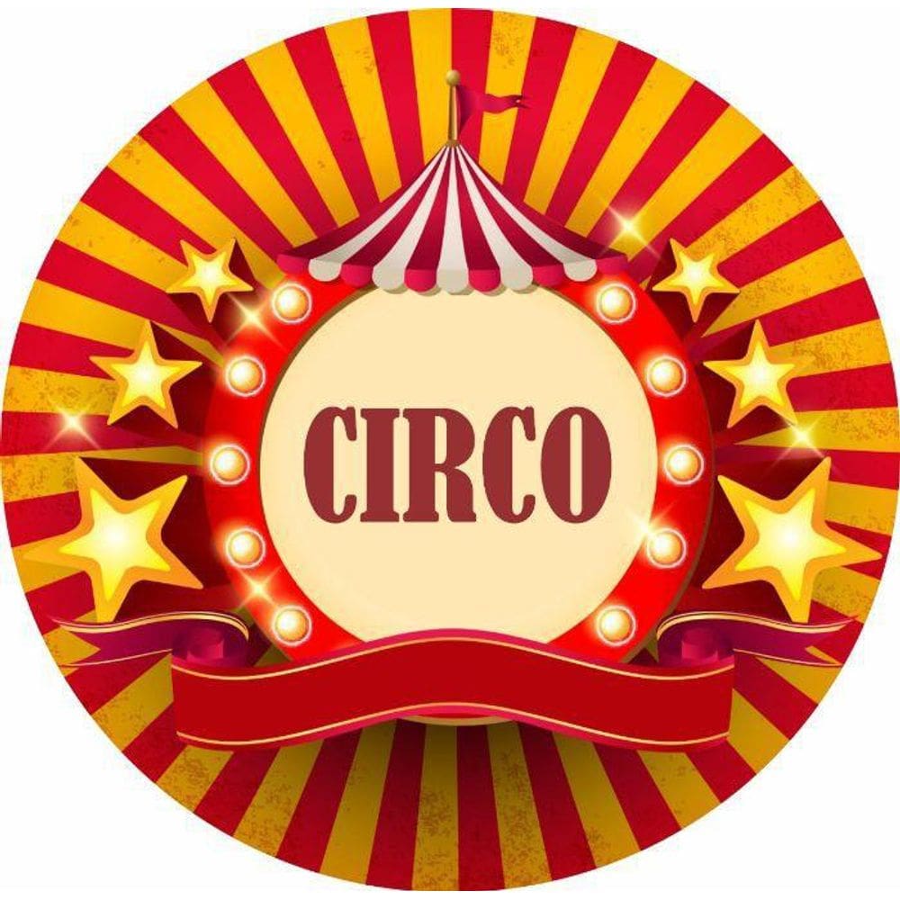 Painel Redondo 3D Sublimado Circo Vermelho Frd-2294