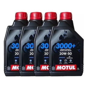 kit com 4x Óleo Motor Motul 3000+ 4t 20w50 Jaso Ma2 Mineral 1L SUZUKI HONDA DAFRA BAJAJ