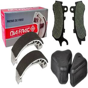 kit Freio combinado Patim 0.25 + Pastilha + Coxim da Coroa Titan Fan 160 2018 2019 2020 2021 2022 2023 cbs