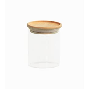 Pote Hermético De Vidro 400Ml Com Tampa De Bambu