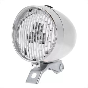 Farol Led Cromado Retrô Tipo Dínamo Bike bicicleta Vintage Antiga Retro Monark Caloi Barra Circular