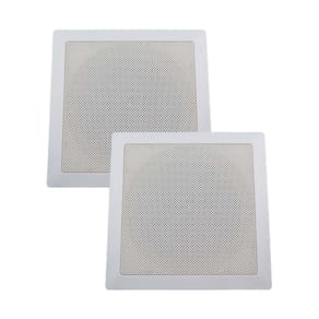Kit 2 Base Arandela de Teto Quadrada Plastico Fiamon Para Alto Falante 6" Gesso