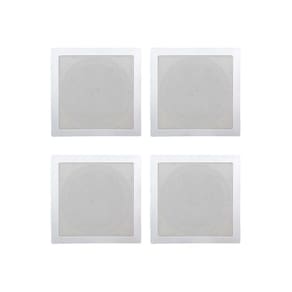 Kit 4 Base Arandela de Teto Quadrada Plastico Fiamon Para Alto Falante 6" Gesso