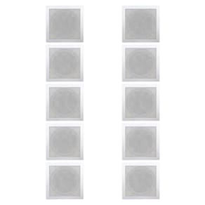 Kit 10 Base Arandela de Teto Quadrada Plastico Fiamon Para Alto Falante 6" Gesso
