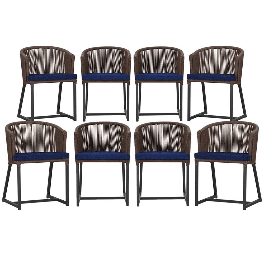 8 Cadeiras de Jantar Área Noronha em Alumínio