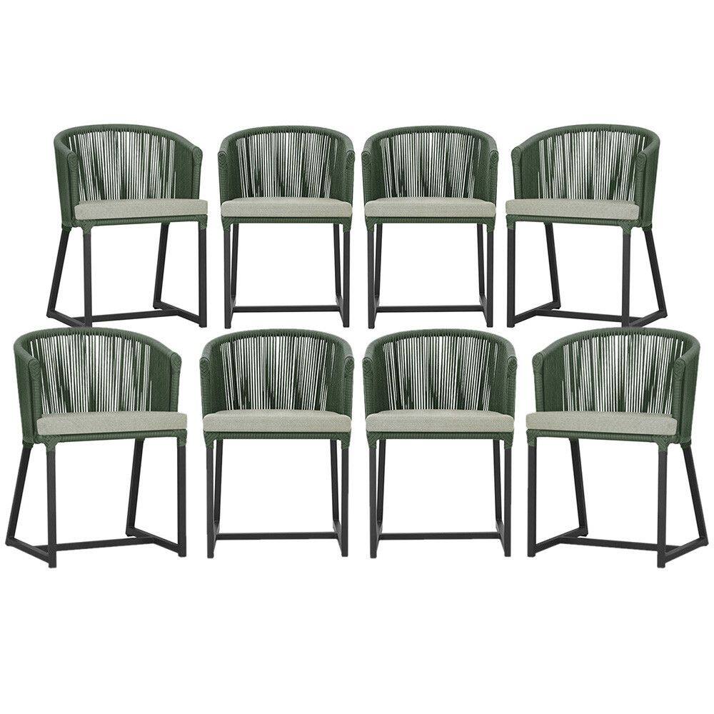 8 Cadeiras de Jantar Área Noronha em Alumínio