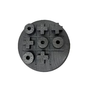 Peça Decorativa Jogo da Velha em Cimento Preto 18cm TMN3019 BTC