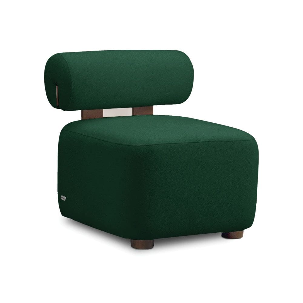 Poltrona Decorativa para Sala Helora Bouclê Verde E03 - D`Rossi