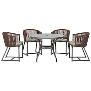 Mesa com 4 Cadeiras de Jantar Roma 100cm e Noronha em Aluminío
