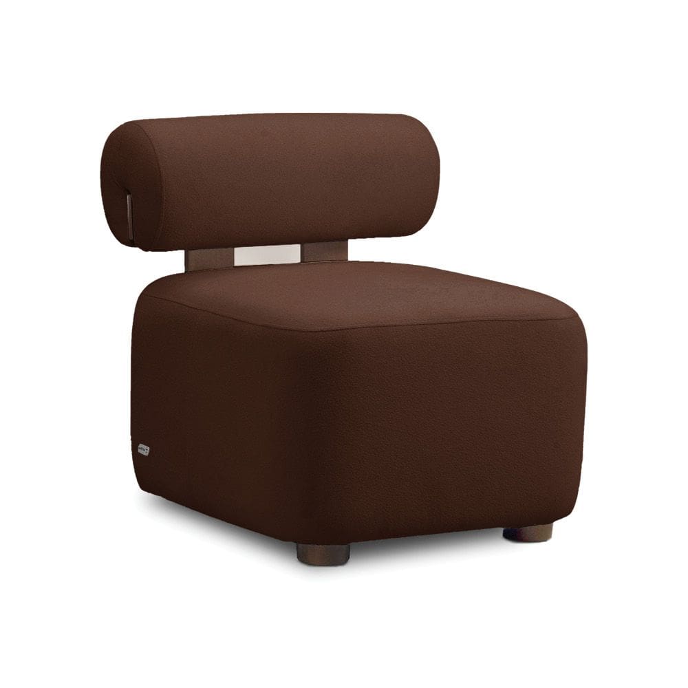 Poltrona Decorativa para Sala Helora Bouclê Marrom E03 - D`Rossi
