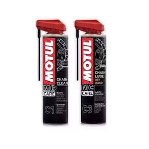 Kit lubrificante Spray Motul Chain Clean C1 + Chain Lube C3 Off Road 400 Ml