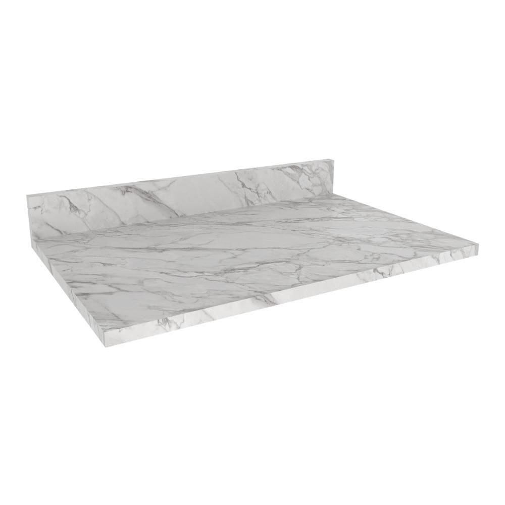 Tampo Mdp 25mm Para Balcão De Cozinha 80cm Multimóveis Cr20418 Mármore Branco Mármore Branco