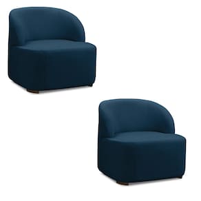 Poltrona Decorativa Orgânica kit 2 Diully Bouclê Azul Marinho E03 - D`Rossi