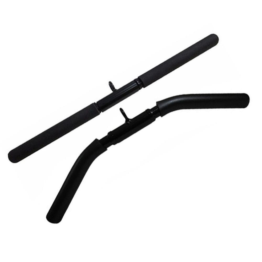 Kit 2 Barras Puxador Triceps Pulley Reto Curvo Academia