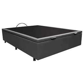 Base Baú Para Cama Viúva 128x188cm Liz S05 Sintético Cinza - Mpozenato