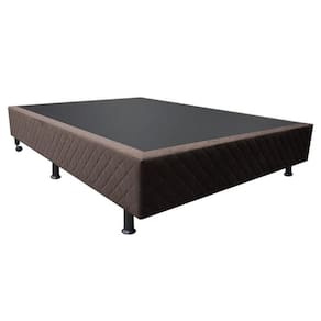 Base Para Cama Casal 138x188cm Liz S05 Suede Bordado Marrom - Mpozenato
