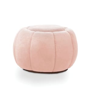 Puff Redondo Orgânico para Sala Cloud Bouclê Rosê E03 - D`Rossi