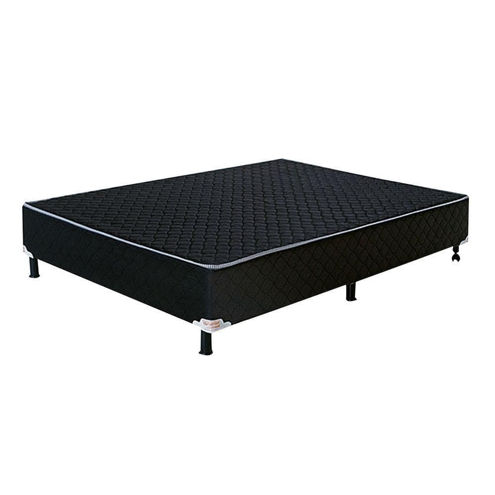 Base Cama Casal 1,88 X 1,38 X 0,42 Suede Preto