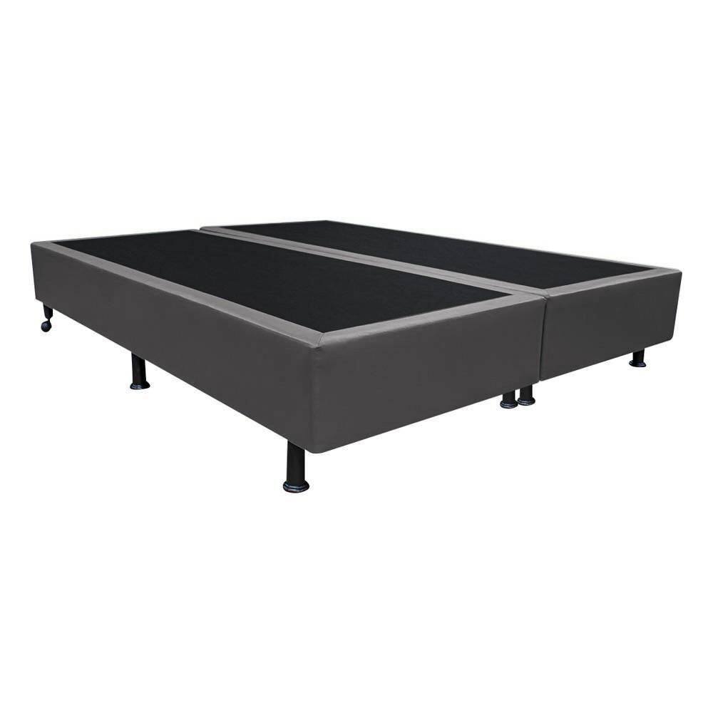 Base Para Cama Casal King 192x203cm Bipartido Liz S05 Sintético Cinza - Mpozenato