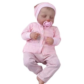 Bebê Reborn Menina Toda De Silicone De Vinil Artesanal Olhos Fechados