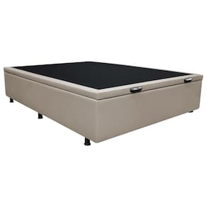 Base Baú Para Cama Casal 138x188cm Liz S05 Sintético Bege - Mpozenato
