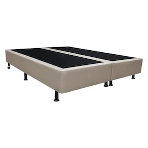 Base Para Cama Casal Queen 158x198cm Bipartido Liz S05 Sintético Bege - Mpozenato